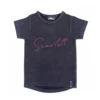 MLW By Design - Black Stonewash Pink Script Personalised Tee - MLW By Design
