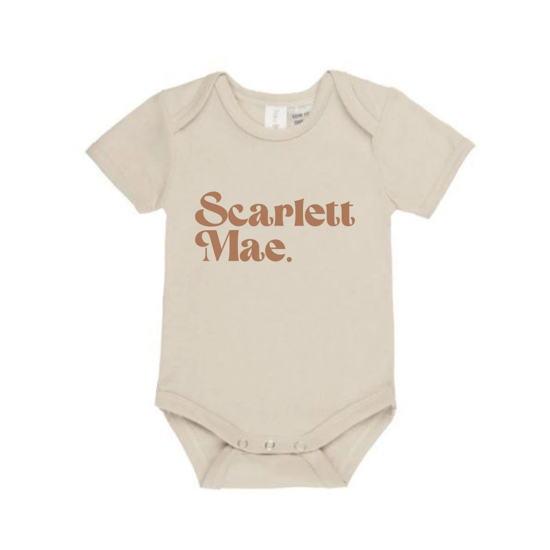 MLW By Design - Personalised Retro Name Bodysuit | Various Colours - MLW By Design 1 MLW By Design - Personalised Retro Name Bodysuit | Various Colours - MLW By Design