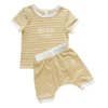 MLW By Design - Established Personalised Short Set | Sunflower Stripe - MLW By Design