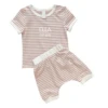 MLW By Design - Established Personalised Short Set | Blush Stripe - MLW By Design