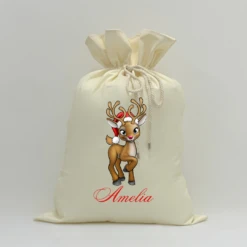 MLW By Design - Personalised Reindeer Santa Sack - MLW By Design