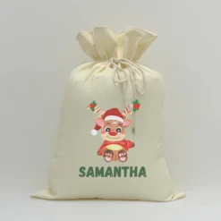 MLW By Design - Personalised Red Nose Reindeer Santa Sack - MLW By Design