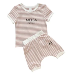 MLW By Design - Established Personalised Short Set | Blush Stripe - MLW By Design -Wandnobe Store 6 a5d57e09 8730 4403 ba40 674355e0d28f