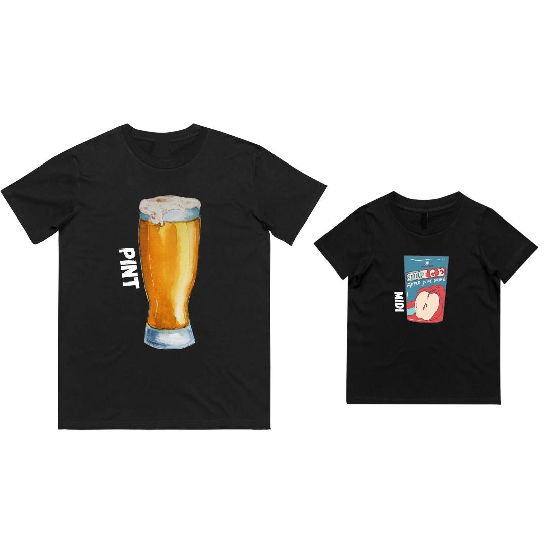 MLW By Design - Matching Pint/Midi Dad & Kid Tees | Various Colours - MLW By Design 2 MLW By Design - Matching Pint/Midi Dad & Kid Tees | Various Colours - MLW By Design - Image 2