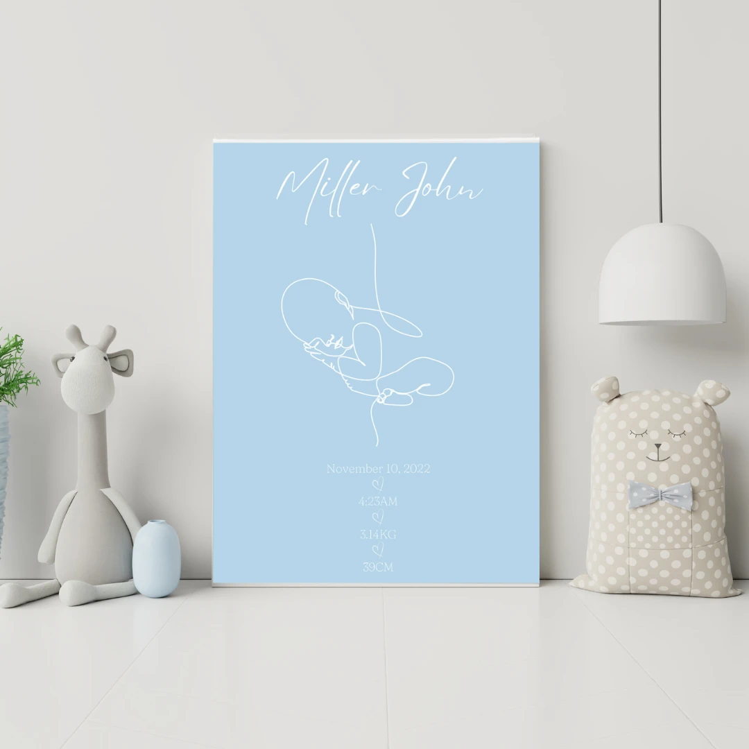 MLW By Design - Minimalist Baby Personalised Birth Details Canvas Print - MLW By Design 3 MLW By Design - Minimalist Baby Personalised Birth Details Canvas Print - MLW By Design - Image 3