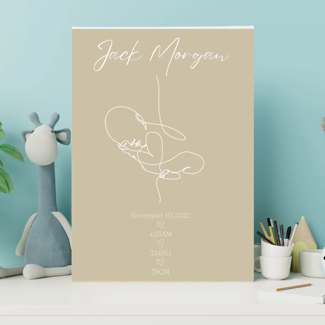 MLW By Design - Minimalist Baby Personalised Birth Details Canvas Print - MLW By Design 1 MLW By Design - Minimalist Baby Personalised Birth Details Canvas Print - MLW By Design