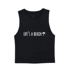 MLW By Design - Life’s A Beach Black Tank - MLW By Design