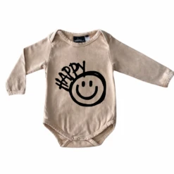 MLW By Design - Happy Graffiti Sand Stonewash Bodysuit - MLW By Design -Wandnobe Store HappySandStonewashBSLS