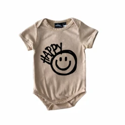 MLW By Design - Happy Graffiti Sand Stonewash Bodysuit - MLW By Design