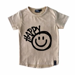 MLW By Design - Happy Graffiti Sand Stonewash Tee - MLW By Design