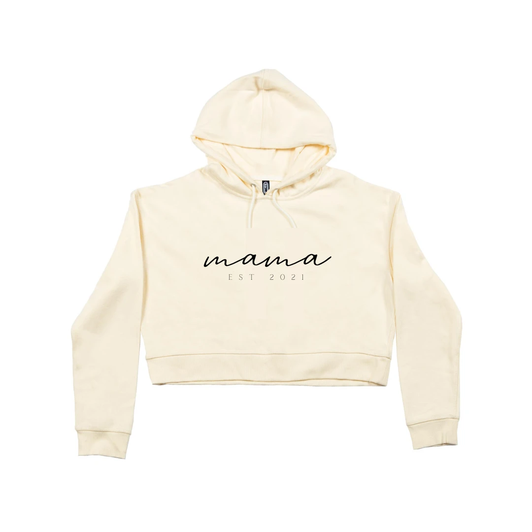 MLW By Design - Personalised Established Mama Adult Crop Hoodie | Various Colours - MLW By Design 3 MLW By Design - Personalised Established Mama Adult Crop Hoodie | Various Colours - MLW By Design - Image 3