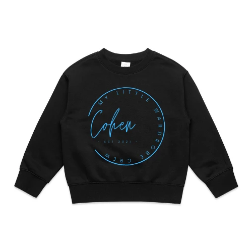 MLW By Design - Personalised Script Name Circle Fleece Crew - MLW By Design 2 MLW By Design - Personalised Script Name Circle Fleece Crew - MLW By Design - Image 2