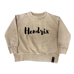 MLW By Design - Personalised Stonewash Crew | Black Or Sand - MLW By Design -Wandnobe Store SandStonewashPersonalisedTee BsuitSS LS Crew