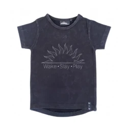 MLW By Design - Wake Slay Play Stonewash Tee | Black Or Sand - MLW By Design