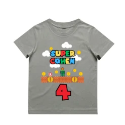 MLW By Design - Personalised SUPER Birthday Tee | Various Ages & Colours - MLW By Design -Wandnobe Store SuperMario 8