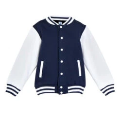 MLW By Design - Personalised Varsity Jacket | Navy & White - MLW By Design -Wandnobe Store Wholesale Plain Baby Varsity Jacket Online Navy 72528.1626924336