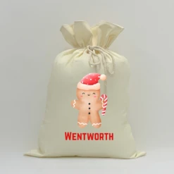 MLW By Design - Personalised Gingerbread Man Santa Sack - MLW By Design