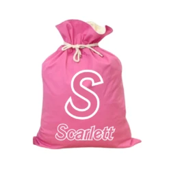 MLW By Design - Personalised Initial Pink Santa Sack - MLW By Design