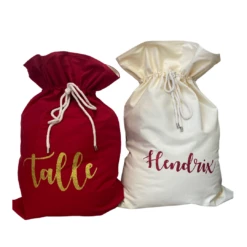 MLW By Design - Personalised Glittery Santa Sacks | 2 Colours - MLW By Design