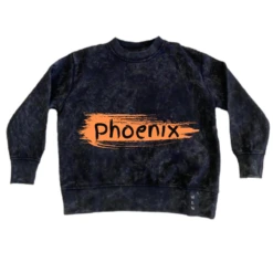 MLW By Design - Personalised Paint Stripe Stonewash Jumper | Orange - MLW By Design