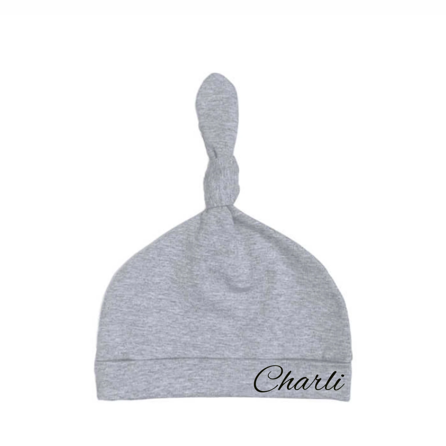 MLW By Design - Personalised Knotted Beanie | Grey With Black Print *LIMITED EDITION* - MLW By Design 1 MLW By Design - Personalised Knotted Beanie | Grey With Black Print *LIMITED EDITION* - MLW By Design